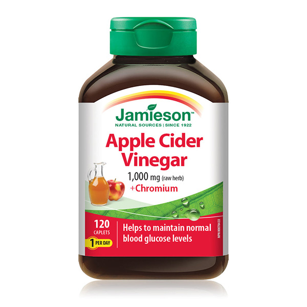 Jamieson Apple Cider Vinegar + Chromium Caplets 120`s