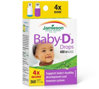 Jamieson Baby D Vitamin D 3 Drops For Infants 360 Drops (11.7ML)