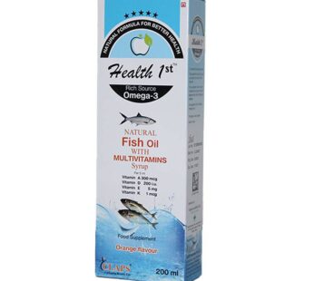 Health 1st Natural Fish Oil with Multivitamin Orange Flavor Syrup 200ml